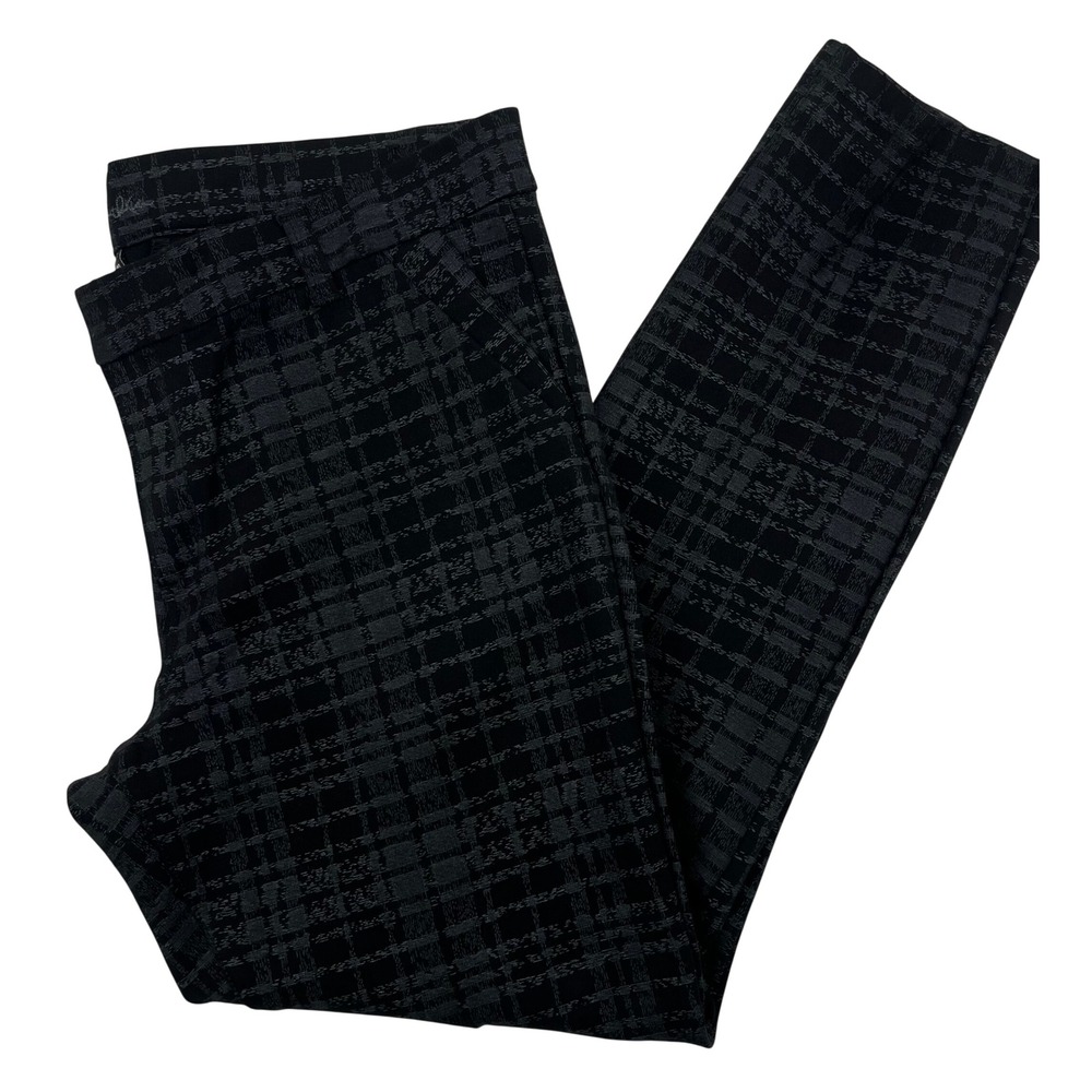 Kut‎ from the Kloth Womens 12P Black Grey Plaid Ankle Pants Stretch Trousers